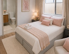 A peaceful, fully furnished bedroom